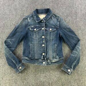 Anthropologie Pilcro The Letterpress Button Up Denim Trucker Jacket Womens Small